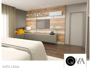 Quarto Casal Rústico, QViveAlli QViveAlli Rustic style bedroom