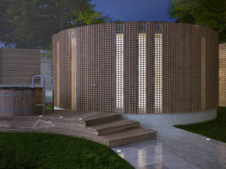 СПА, enki design enki design Sauna Holz Holznachbildung