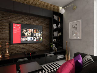 Sala de TV e Leitura, Agenor Gomes Arquitetura + Design Agenor Gomes Arquitetura + Design Modern media room