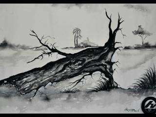 Avail “Tagore in Tree” Charcoal Painting by Avijit Paul, Indian Art Ideas Indian Art Ideas Інші кімнати