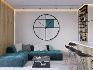UI005, YOUSUPOVA YOUSUPOVA Minimalistische Wohnzimmer