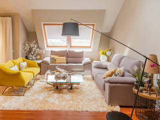 decoración de un salon y un dormitorio, roomy showroom roomy showroom Eclectic style living room