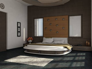 INTERIOR OF MASTERBEDROOM, Monoceros Interarch Solutions Monoceros Interarch Solutions Chambre moderne Contreplaqué