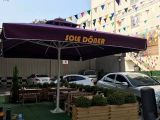 SOLE DÖNER ŞEMSİYESİ, Akaydın şemsiye Akaydın şemsiye สวนหน้าบ้าน อลูมิเนียมและสังกะสี