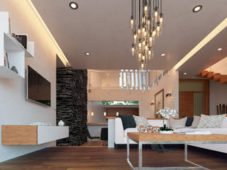 RESIDENCIA " LOMAS DEL VALLE", 3h arquitectos 3h arquitectos Living room