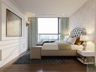 NGÔI NHÀ NUÔI DƯỠNG TÌNH YÊU - Thiết kế căn hộ ấn tượng tại Vinhomes Central Park, ICON INTERIOR ICON INTERIOR Classic style bedroom