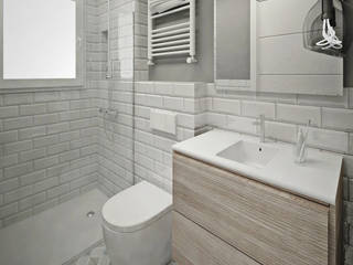 Proyecto de reforma integral en calle València de Barcelona, Grupo Inventia Grupo Inventia Modern bathroom Tiles