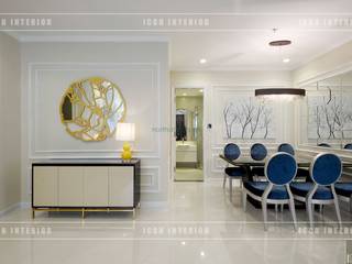 Phong cách Tân Cổ Điển trong thiết kế nội thất căn hộ Vinhomes Central Park, ICON INTERIOR ICON INTERIOR Modern Dining Room