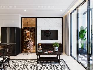 Thiết kế căn hộ Vinhomes Golden River - Phong cách thiết kế mang tiếng vọng xưa, ICON INTERIOR ICON INTERIOR Salones asiáticos
