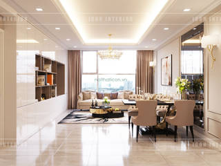 Thiết kế căn hộ Gateway Thảo Điền sang trọng và thanh lịch - Phong cách Tân Cổ Điển, ICON INTERIOR ICON INTERIOR Living room
