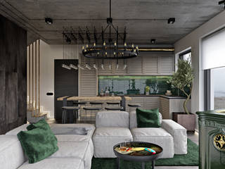 UI007, YOUSUPOVA YOUSUPOVA Industrial style living room