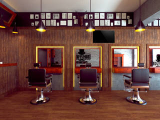 Boston Barber Club, Diseñador Paul Soto Diseñador Paul Soto Commercial spaces Wood Wood effect