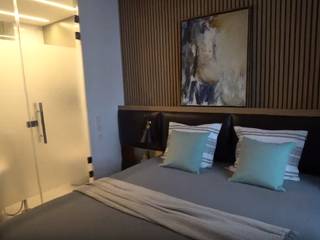 Спальня в современном стиле с элементами скандинавии, "Комфорт Дизайн" 'Комфорт Дизайн' Спальня в скандинавском стиле Дерево Эффект древесины