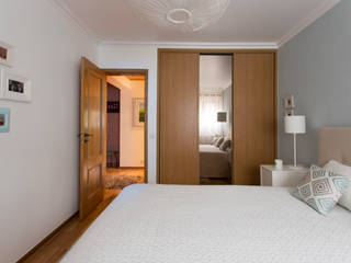 QUARTO DE CASAL - TELHEIRAS, maria inês home style maria inês home style Mediterranean style bedroom