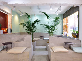 CAFE ARRIERE COUR, elevation elevation Salas multimedia de estilo moderno