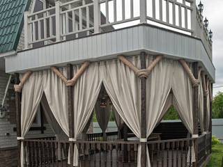 Уличные шторы для веранды, DECOR OUTDOOR DECOR OUTDOOR Balcone, Veranda & Terrazza in stile rurale Tessuti Bianco