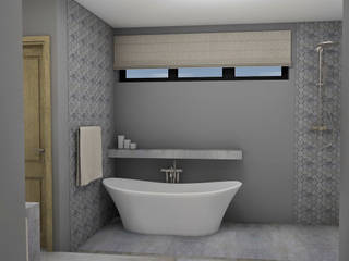 Bathroom Design - House Booysen, LINE Creative Interiors LINE Creative Interiors