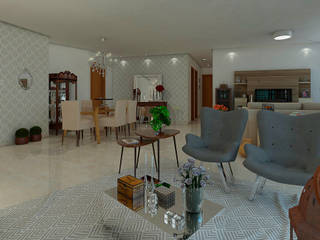 Sala moderna e clássica, Jéssika Martins Design de Interiores Jéssika Martins Design de Interiores Classic style living room
