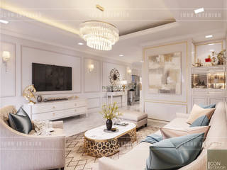 Thiết kế nội thất Tân Cổ Điển sang trọng phong cách Châu Âu, ICON INTERIOR ICON INTERIOR Living room