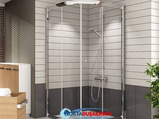 TEKNESİZ OVAL CAM DUŞAKABİN ND110, Nokta Duşakabin Nokta Duşakabin Modern style bathrooms Aluminium/Zinc