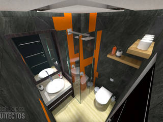 Diseño de Baño sec. Res. La Arboleda, arqyosephlopez arqyosephlopez ห้องน้ำ