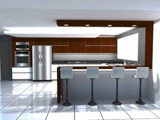 Diseño y Modelado 3D Cocina bello monte ccs, arqyosephlopez arqyosephlopez Modern style kitchen