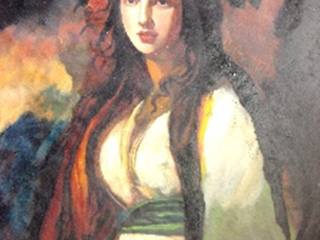 Avail “Lady hamilton” Traditional Painting by Supratim Ghosh, Indian Art Ideas Indian Art Ideas ІлюстраціїКартини та картини