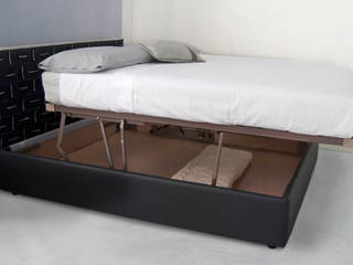 Letto Katto, Abiesse 1970 Abiesse 1970 Dormitorios de estilo moderno Piel sintética Metálico/Plateado