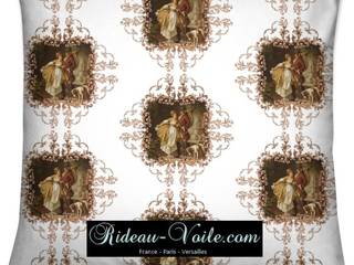 Tissu ameublement décoration tapisserie Toile de Jouy Empire Baroque Rococo, Rideau-voile Rideau-voile Classic style houses Textile Amber/Gold