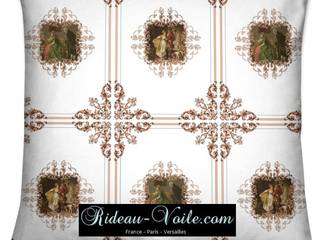Tissu ameublement décoration tapisserie Toile de Jouy Empire Baroque Rococo, Rideau-voile Rideau-voile Klasik Evler Tekstil Altın Sarısı