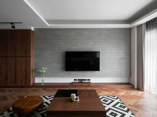 台北復古年代, 邑田空間設計 邑田空間設計 Classic style living room Concrete