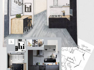 Woonkamer en keuken ontwerp, Studio Room by Room Studio Room by Room Cocinas equipadas