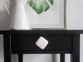 Ceramics handles - Cube - colour white matt glaze, Viola Ceramics Studio Viola Ceramics Studio Modern Houses Ceramic White