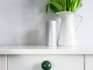 Ceramics handles - Round 3,5 cm / 1,58" - colour emerald green glossy glaze, Viola Ceramics Studio Viola Ceramics Studio Modern Houses Ceramic Green