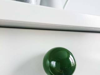 Ceramics handles - Round 3,5 cm / 1,58" - colour emerald green glossy glaze, Viola Ceramics Studio Viola Ceramics Studio HogarAccesorios y decoración Cerámico Verde