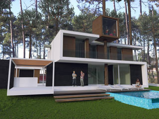 Casa do Pinhal em Sintra (um projeto em desenvolvimento), Maia e Moura Arquitectura Maia e Moura Arquitectura Single family home