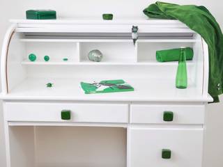 Ceramics handles - Cube - colour emerald green glossy glaze, Viola Ceramics Studio Viola Ceramics Studio Modern Houses Ceramic Green