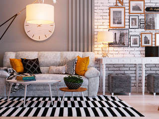 Небесная, Design Service Design Service Scandinavian style living room