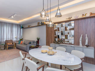 Sala de Estar e Jantar, Erlon Tessari Arquitetura e Design de Interiores Erlon Tessari Arquitetura e Design de Interiores Modern dining room