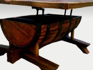 Farmhouse oak barrel coffee table, Bezaleel workshop Bezaleel workshop Гостиная в рустикальном стиле