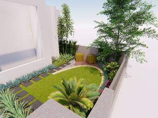Design Recommendation / Alternative 1 for Bp. Andi in Cendana Residence, Tangerang Selatan, 1mm studio | Landscape Design 1mm studio | Landscape Design Jardines en la fachada