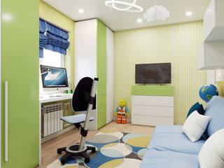 Детская комната для Мальчика, Гузалия Шамсутдинова | KUB STUDIO Гузалия Шамсутдинова | KUB STUDIO Boys Bedroom