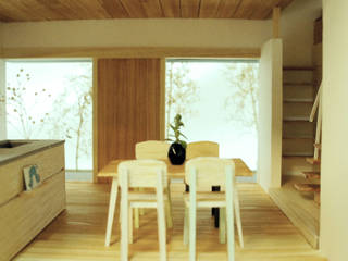 茜部の家, border design architects border design architects Eclectische eetkamers