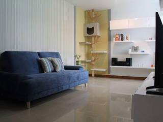 homify Modern living room Wood Yellow