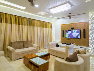 Rodas Enclave, Thane, aasha interiors aasha interiors Modern living room