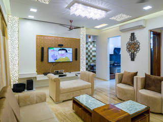 Rodas Enclave, Thane, aasha interiors aasha interiors Modern living room