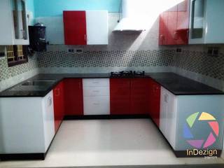 modular kitchen, InDezign Interiors InDezign Interiors ห้องครัว แผ่นไม้อัด Plywood