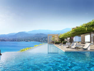 Визуализация SPA отеля на Крите, Аrchirost Аrchirost 地中海スタイルの プール