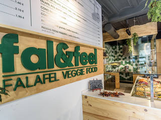 Fal & Fell Falafel Veggie Food, Virginia Perez Interiorismio y Mobiliario Virginia Perez Interiorismio y Mobiliario Espacios comerciales