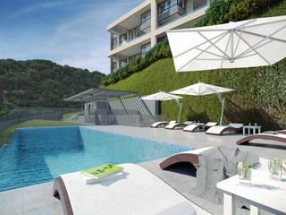 Depthouse Los Trapenses – Castro & Tagle Inmobiliaria, Xline chile Xline chile Nowoczesny basen